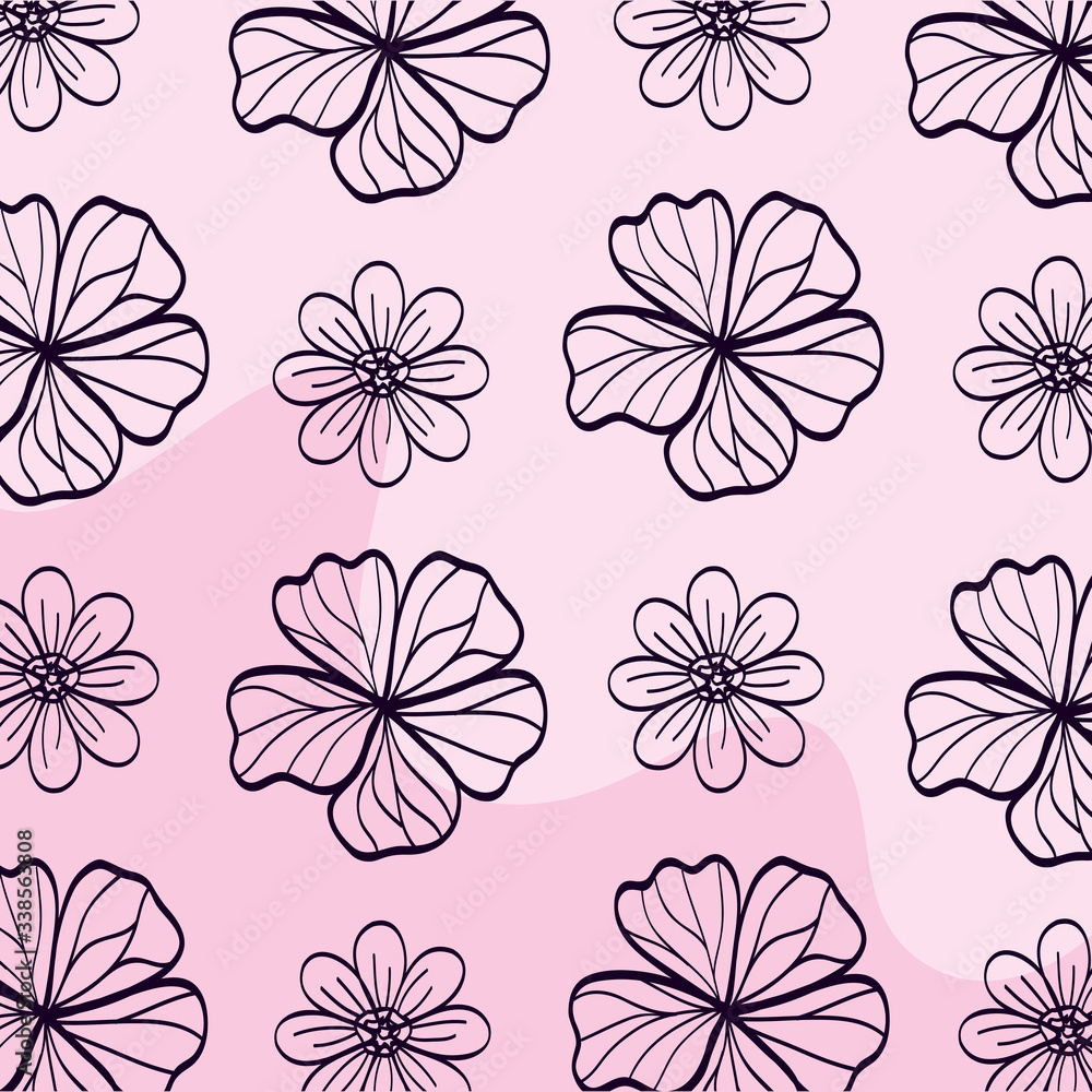 background of cute flowers naturals vector illustration design
