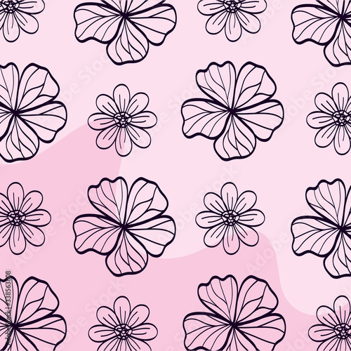 background of cute flowers naturals vector illustration design
