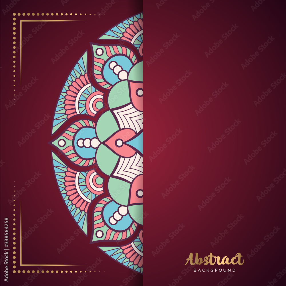 Gold background with mandala Gold background with mandala
