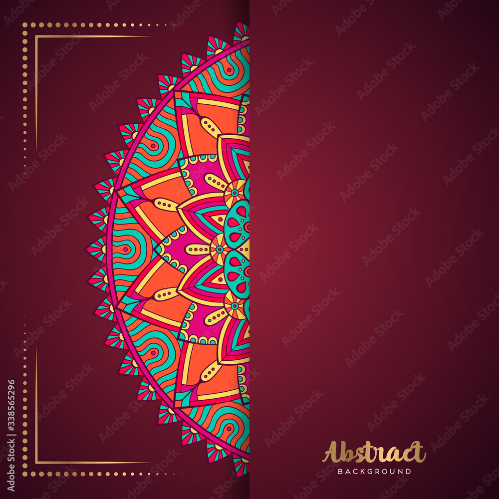 Gold background with mandala Gold background with mandala