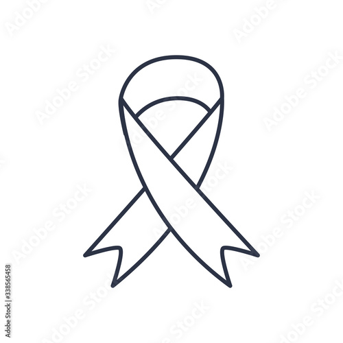 charity donations concept, ribbon icon, line style