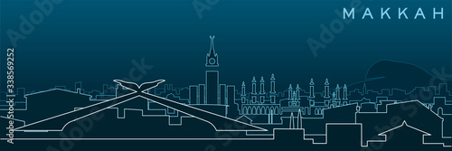 Mecca Multiple Lines Skyline and Landmarks