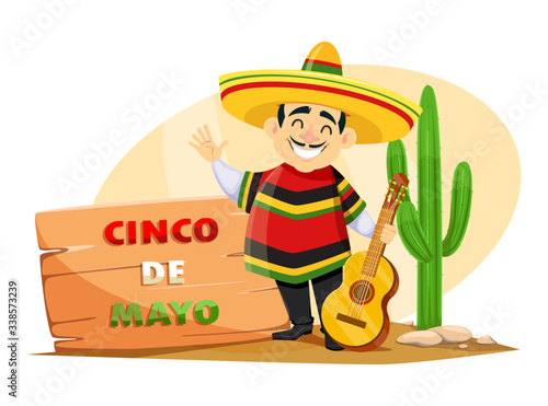 Cinco De Mayo. Mexican man in sombrero