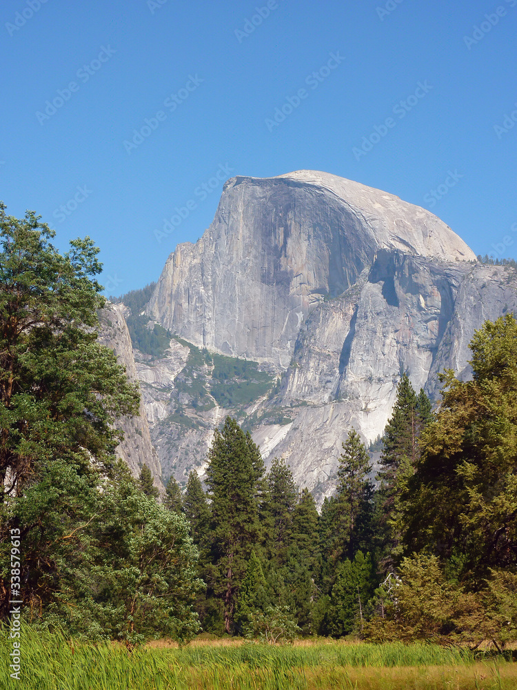 Sunny view of the beautiful half dome