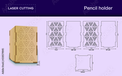 Laser cutting pencil holder