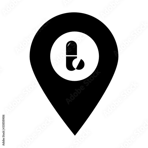 Medicine location map pin icon. Element of map point for mobile concept and web apps. Icon for website design and development, app development. Premium hospital, clinic, pharmacy icon sign