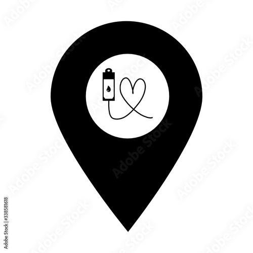 Infusion location map pin icon. Element of map point for mobile concept and web apps. Icon for website design and development, app development. Premium hospital, clinic, pharmacy icon sign
