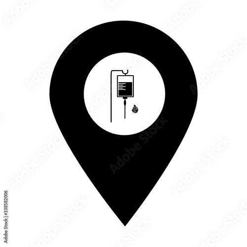 Infusion location map pin icon. Element of map point for mobile concept and web apps. Icon for website design and development, app development. Premium hospital, clinic, pharmacy icon sign