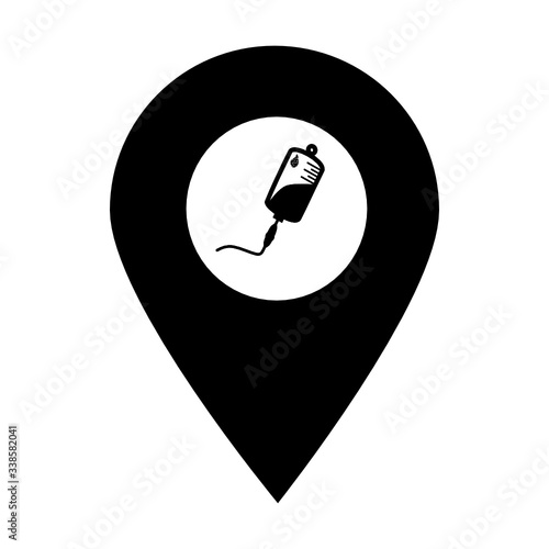 Infusion location map pin icon. Element of map point for mobile concept and web apps. Icon for website design and development, app development. Premium hospital, clinic, pharmacy icon sign