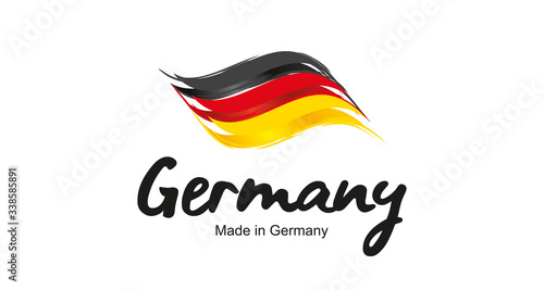 Made in Germany handwritten flag ribbon typography lettering logo label banner