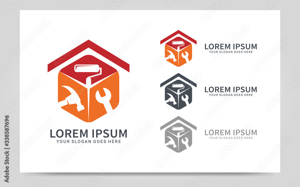 Fototapeta premium Build home logo for construction or architecture company