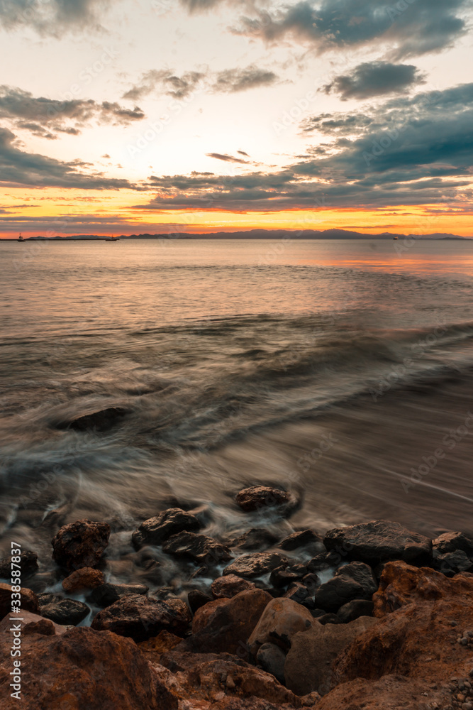 Caldera Beach, beautiful sunset and colors