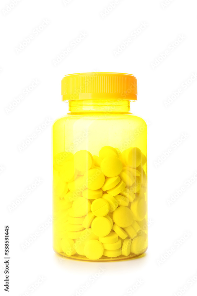 Bottle of pills on white background Bottle of pills on white background