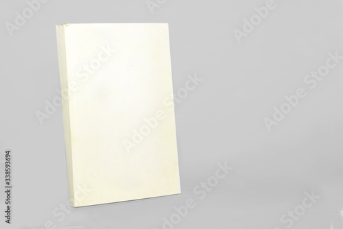 Notebookwith white cover, notepad on white background with space for text