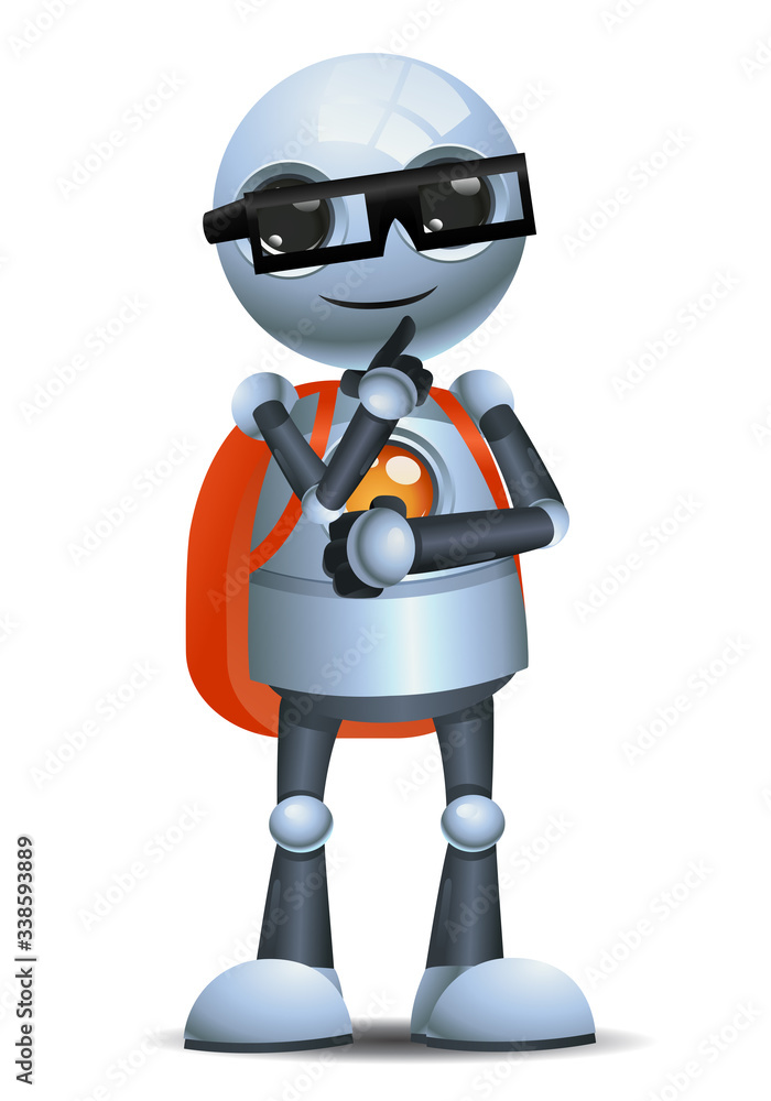 Fototapeta premium 3d illustration of little robot thinking representing educational student