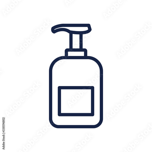 antibacterial gel bottle icon, line style