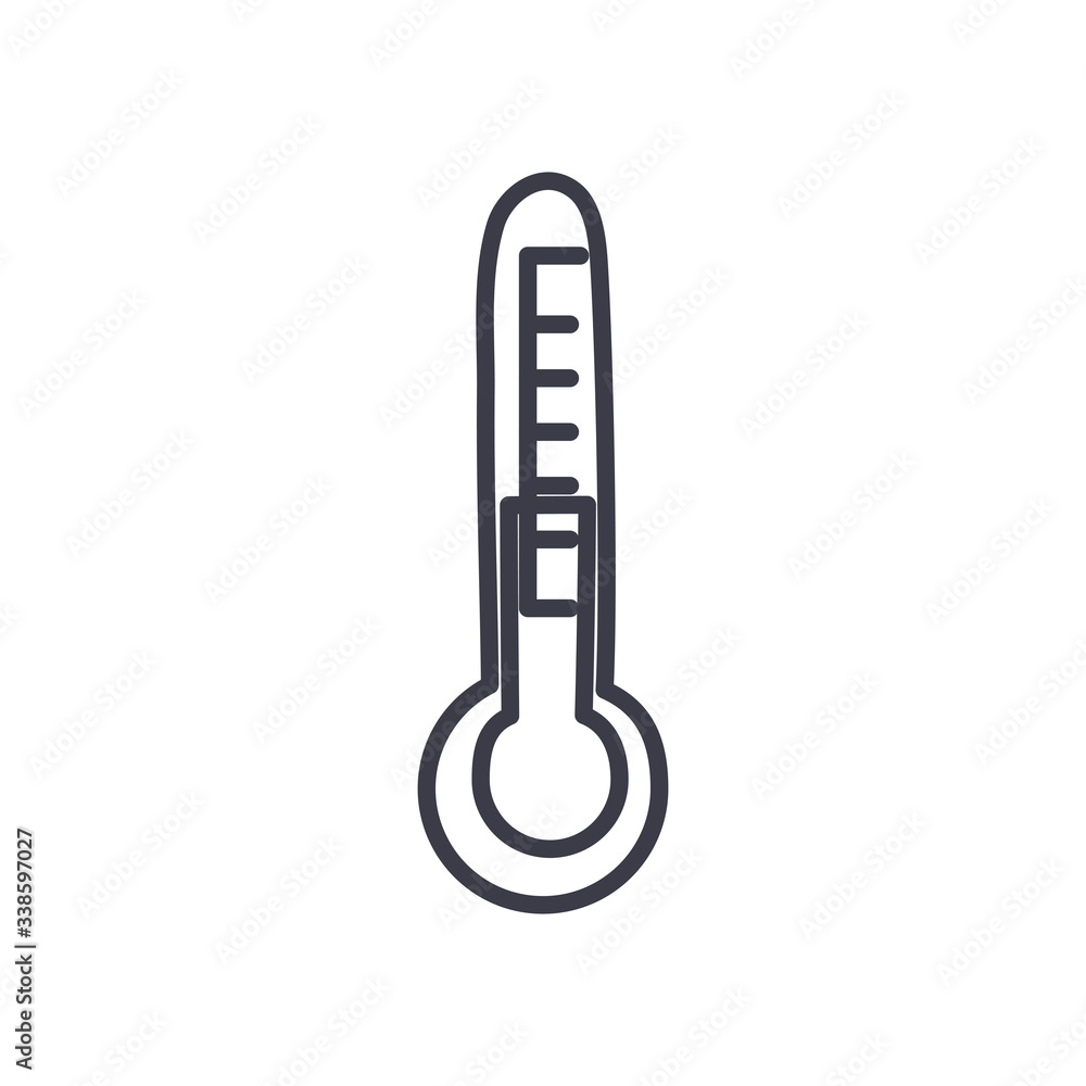 thermometer icon, line style thermometer icon, line style