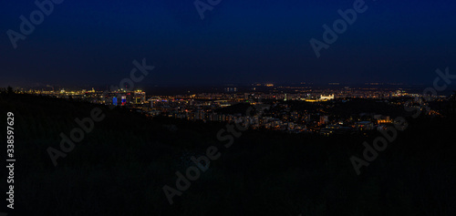 Photography Night view of Bratislava, Slovakia from Koliba