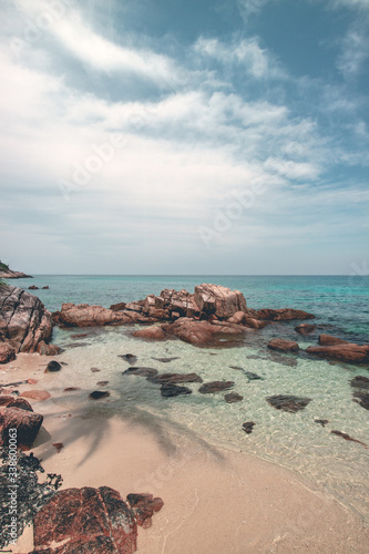 Malaysia, Perhentians Islands, 2019 - Paradise beach with clear water and white sand   photo