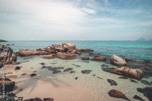 Malaysia, Perhentians Islands, 2019 - Paradise beach with clear water and white sand   photo