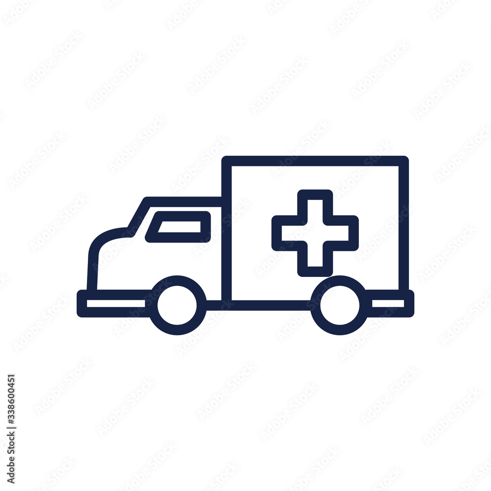 ambulance icon, line style ambulance icon, line style