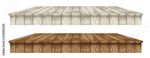Brown and white wooden stage floor or table