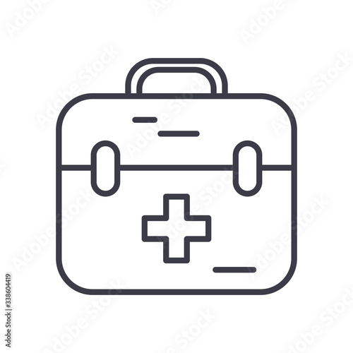 first aid box icon, line style