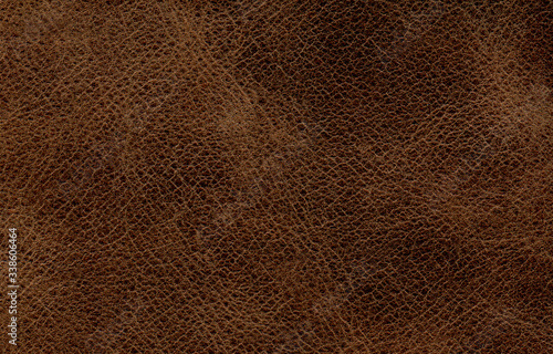 Tableau sur toile Genuine cowhide texture close up, brown cowhide texture can be background