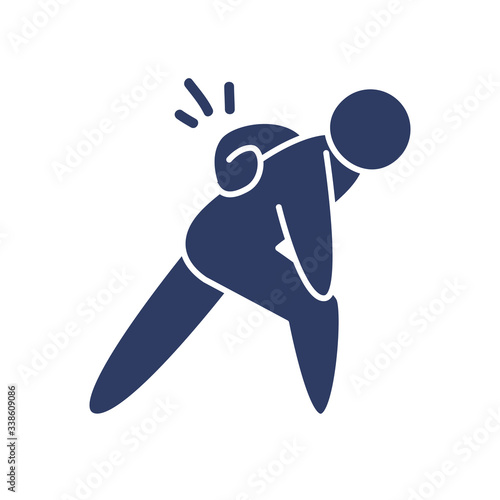 pictogram man with back pain icon, line style