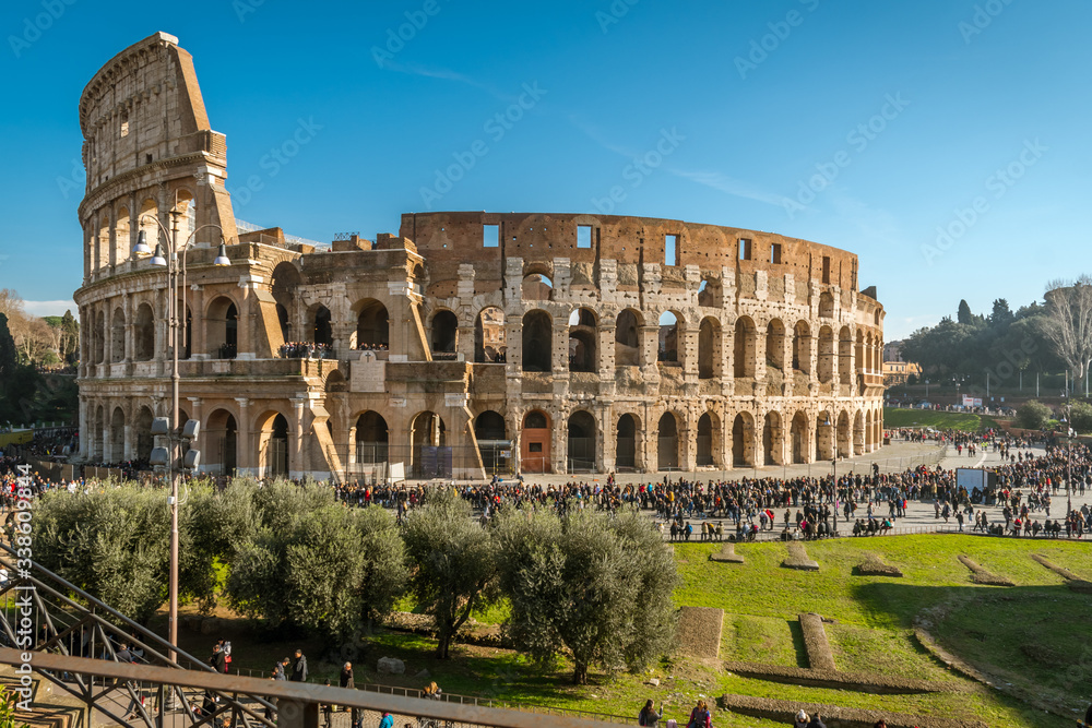 ROME, LAZIO / ITALY - JANUARY 02 2020: Colosseum