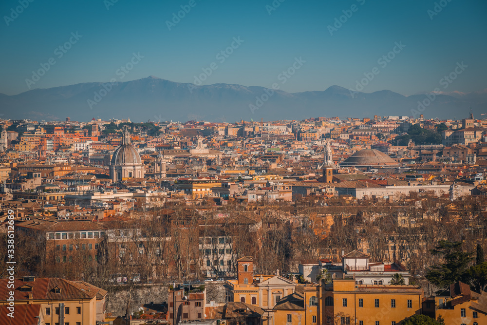 ROME, LAZIO / ITALY - JANUARY 02 2020: Rome view from the top