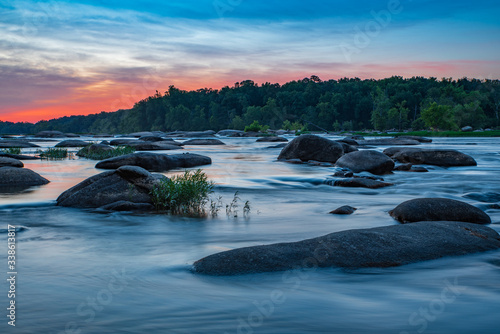 Sunset Over James River near Pony Pasture, Richmond VA