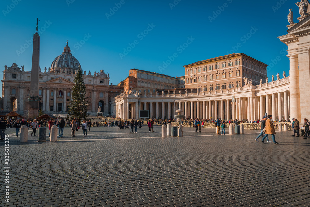 ROME, LAZIO / ITALY - DECEMBER 30 2019: Vatican city before COVID-19