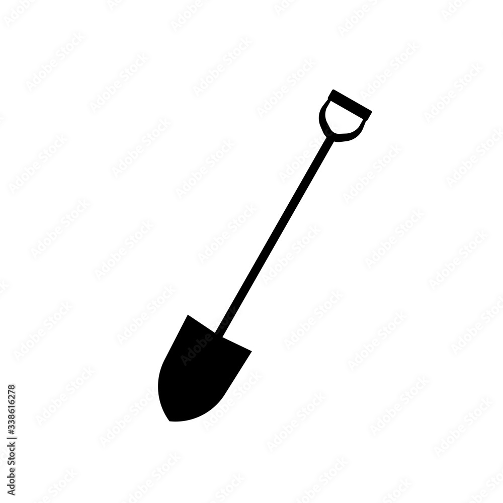 Shovel flat icon vector illustration isolated on white background Shovel flat icon vector illustration isolated on white background