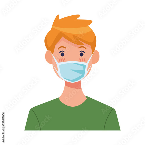 man using face mask character