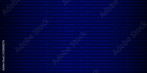 Abstract block bricks background, dark blue background