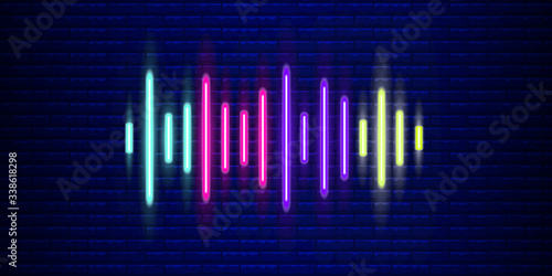 Sound waves. Abstract technology background. Vector wave.