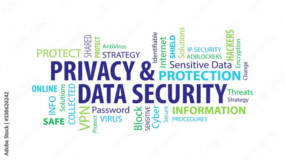 Animated Privacy and Data Security on a White Background Animated Privacy and Data Security on a White Background