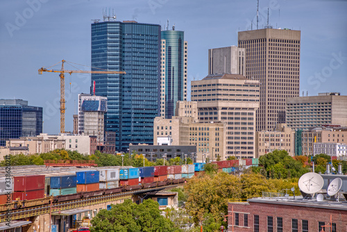 Downtown Winnipeg, Manitoba during early Autumn
