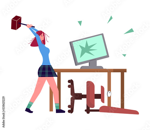 Woman with burnout syndrome