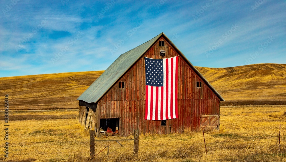 Showing the USA flag with pride on my barn Stock Photo | Adobe Stock