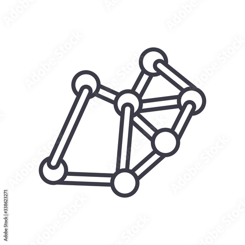 chemical bond icon, line style