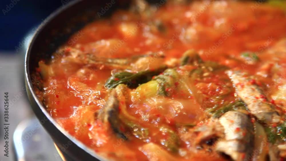 Korean style anchovy stew, Gijang, South Korea Korean style anchovy stew, Gijang, South Korea