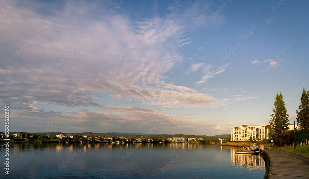 Fototapeta premium Dawn at Varsity Lakes, Gold Coast, Queensland, Australia