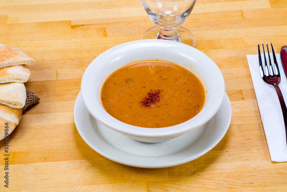 Lentil Soup With A Slice Of Bread Lentil Soup With A Slice Of Bread