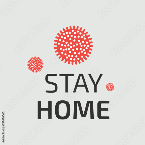 Stay at Home during pandemic. Vector banner