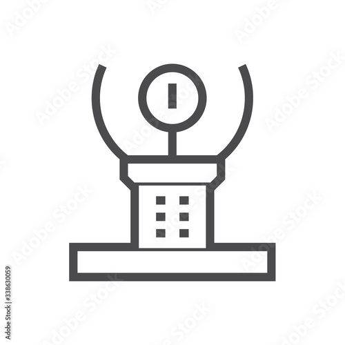 Triaxial test vector icon. Laboratory astm method procedure to test compression, shear of soil with sampling, strain controlled press machine equipment or apparatus for geotechnical engineering.