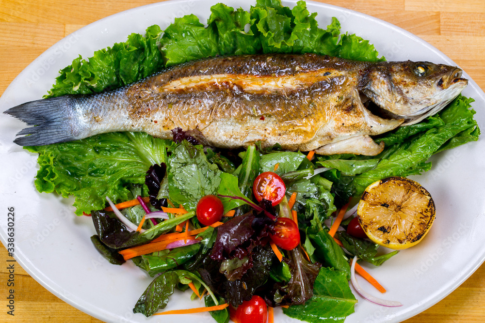 Grilled Seabass with vegetables Grilled Seabass with vegetables