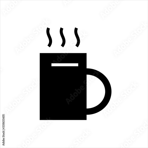 a glass of hot coffee accompany while working or studying. the symbol of a warm coffee glass. loyal friend when cold struck. graphic illustration design. Basic elements of graphic design
