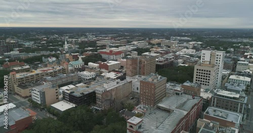 Wallpaper Mural Aerial View of Downtown Savannah, GA USA on a Cloudy Day Torontodigital.ca